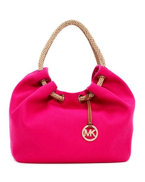 michael kors black and pink purse|Michael Kors pink canvas tote.